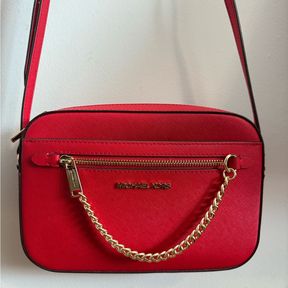 Michael Kors Scarlet Crossbody Bag with Gold Chain